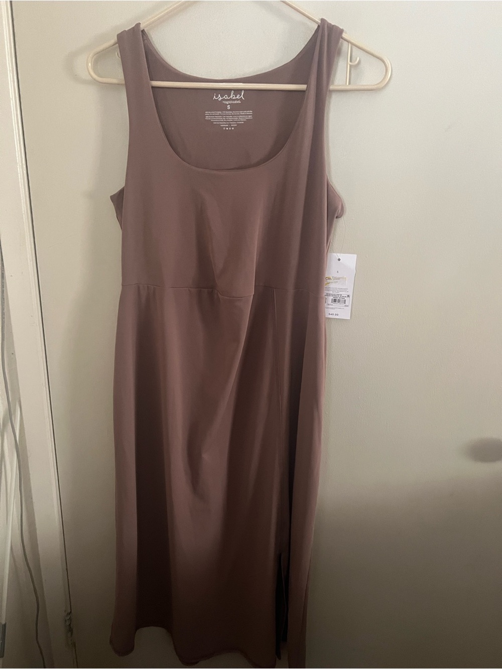 Scoop Neck Sleeveless Midi Dress in Mauve Taupe